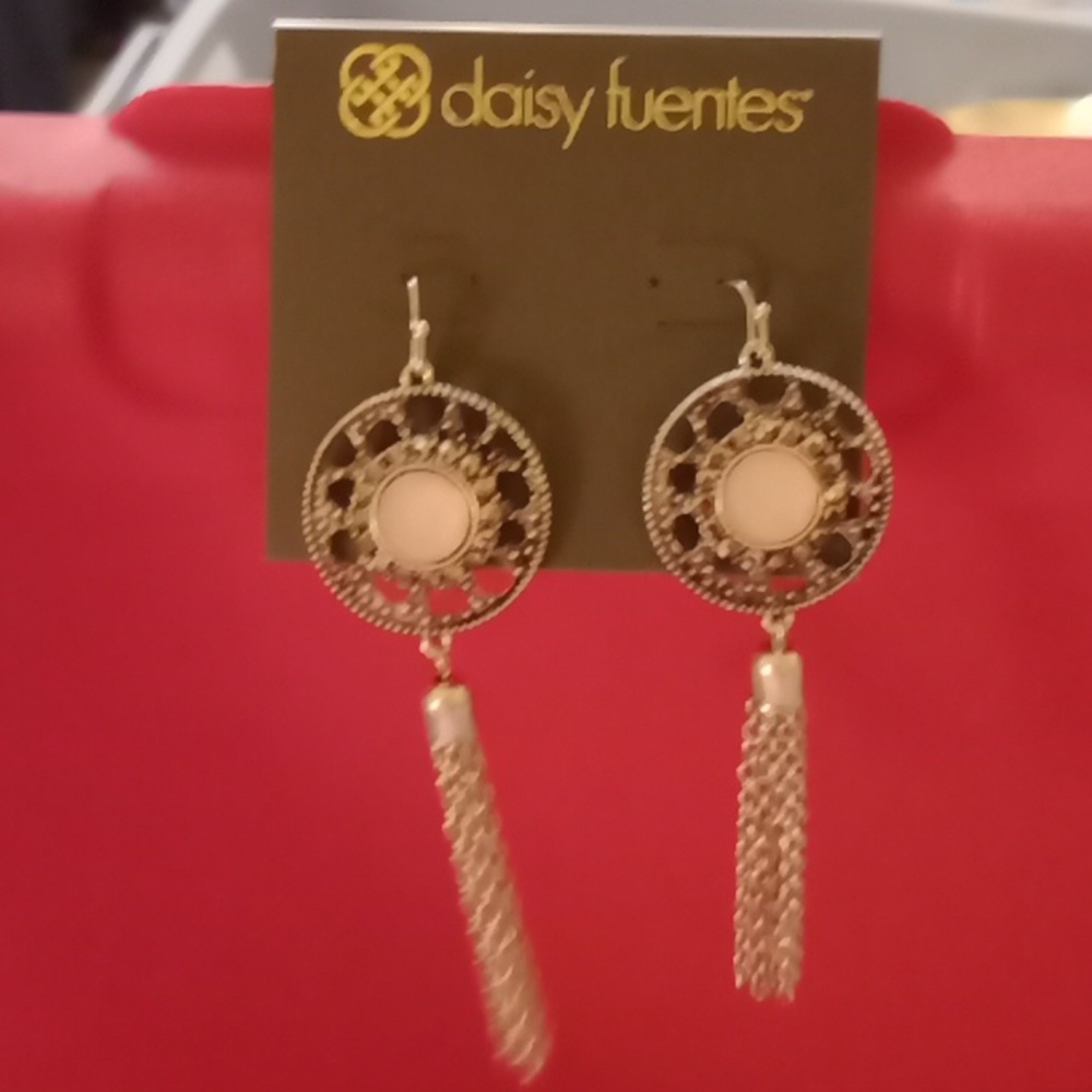 New Pink and silver hook dangle earrings